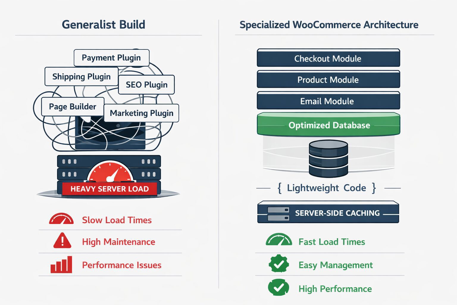 Custom WooCommerce vs Generalist Architecture