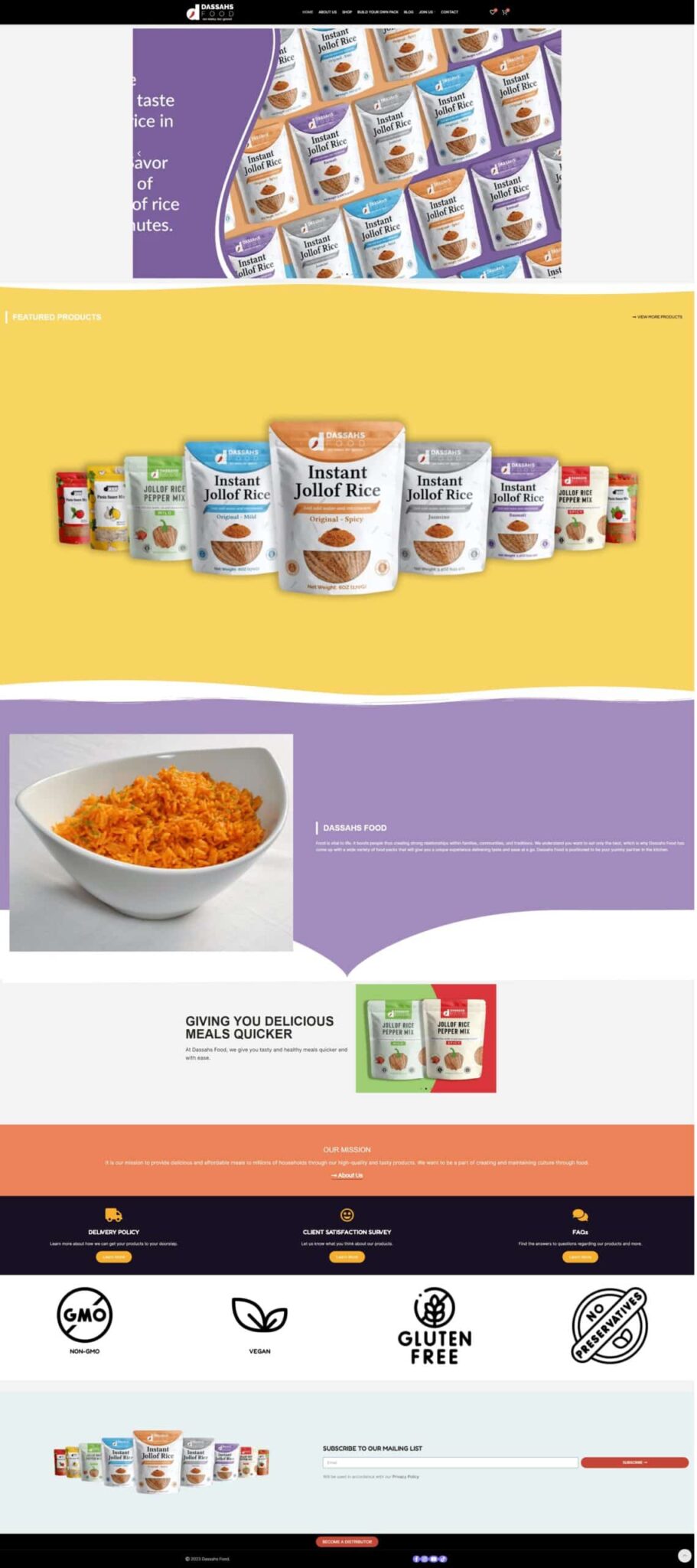 Dassah's Food website by Alphamax