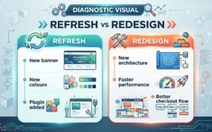 Website refresh vs Website redesign